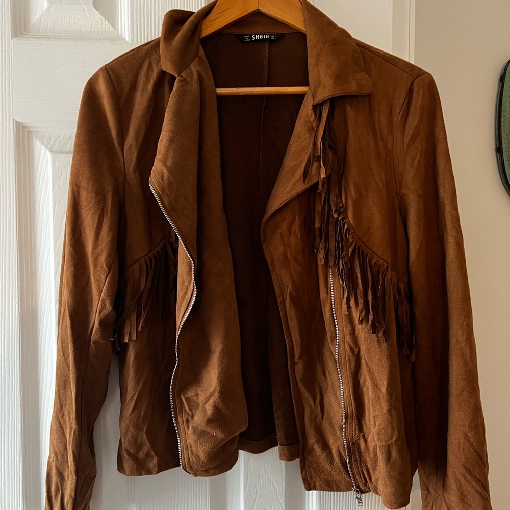 Brown fringe jacket